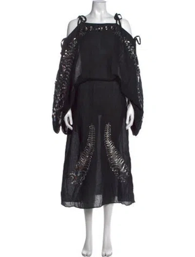 Pre-owned Prada 2020 Midi Length Dress In Black