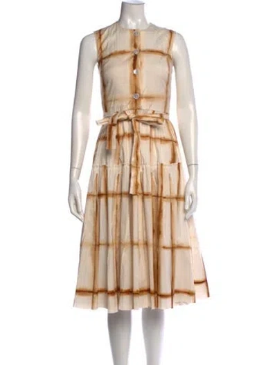 Pre-owned Prada 2020 Midi Length Dress In Brown