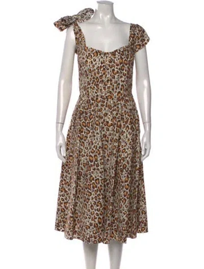 Pre-owned Prada 2020 Midi Length Dress In Brown