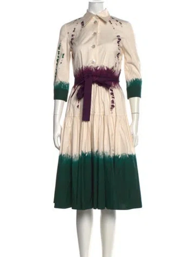 Pre-owned Prada 2020 Midi Length Dress In Green