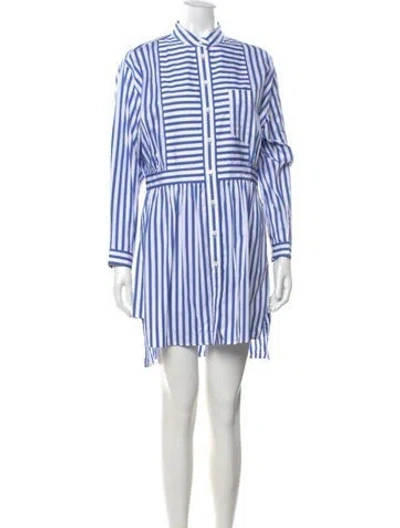 Pre-owned Prada 2020 Mini Dress In Blue/white