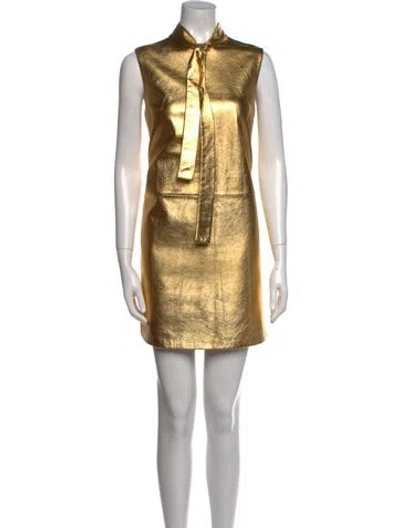 Pre-owned Prada 2020 Mini Dress In Gold