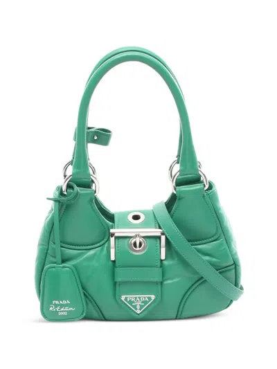 Pre-owned Prada 2020 Moon Leather Shoulderbag In Green