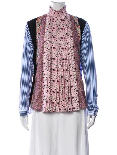 Pre-owned Prada 2020 Paisley Print Blouse In Blue