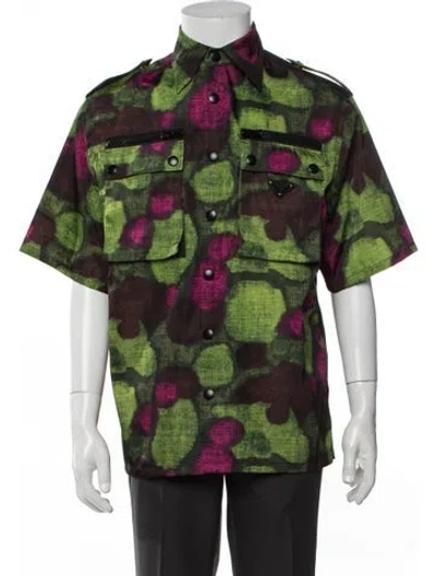 Pre-owned Prada 2020 Patterned Shirt In Green