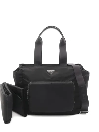 Pre-owned Prada 2020's Saffiano Leather Baby Bag In Black