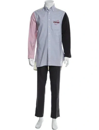 Pre-owned Prada 2020 Signature Logo Shirt In Blue