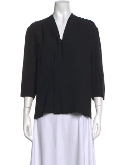 Pre-owned Prada 2020 Silk Blouse In Black