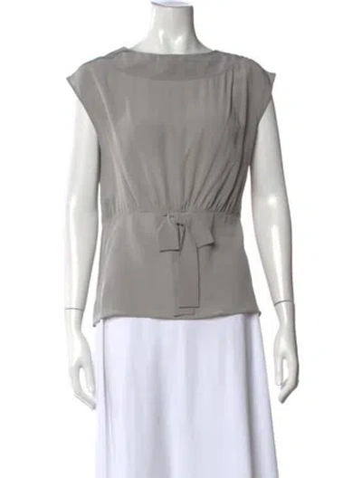 Pre-owned Prada 2020 Silk Blouse In Grey