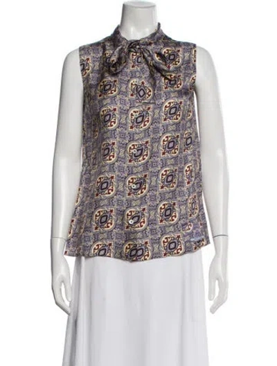 Pre-owned Prada 2020 Silk Blouse In Purple
