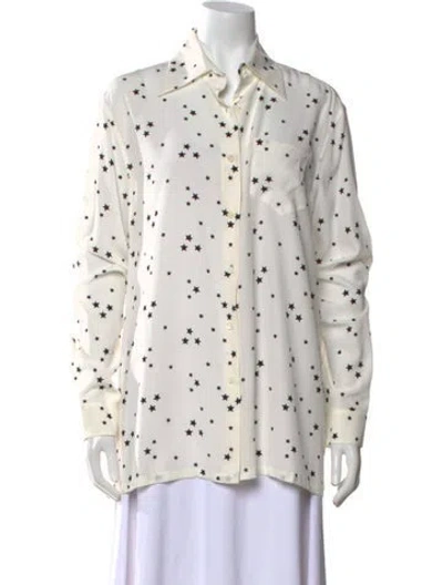 Pre-owned Prada 2020 Silk Button-up Top In Neutral