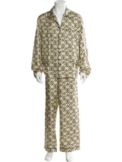 Pre-owned Prada 2020 Silk Pajama Set In Yellow