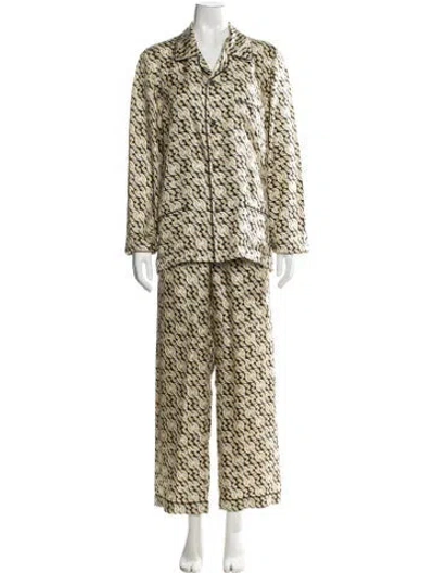 Pre-owned Prada 2020 Silk Pajama Set In Yellow