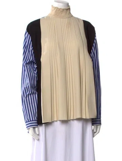 Pre-owned Prada 2020 Striped Blouse In Blue