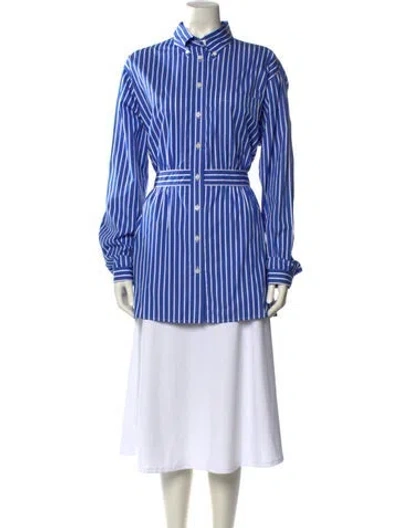 Pre-owned Prada 2020 Striped Tunic In Blue