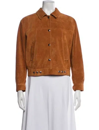 Pre-owned Prada 2020 Suede Bomber Jacket In Brown