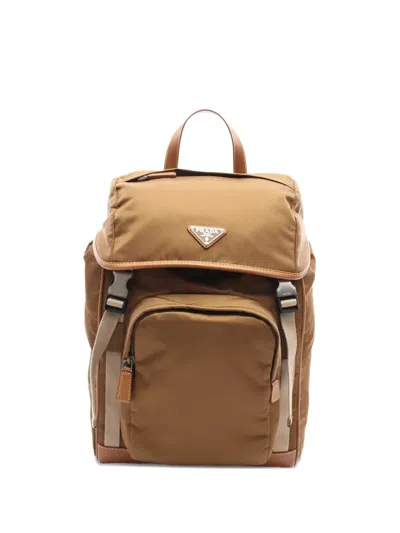 Pre-owned Prada 2020 Tessuto Backpack In Brown