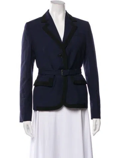 Pre-owned Prada 2020 Virgin Wool Blazer In Blue