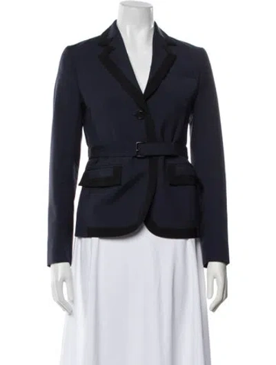 Pre-owned Prada 2020 Virgin Wool Blazer In Blue