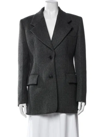 Pre-owned Prada 2020 Virgin Wool Blazer In Gray