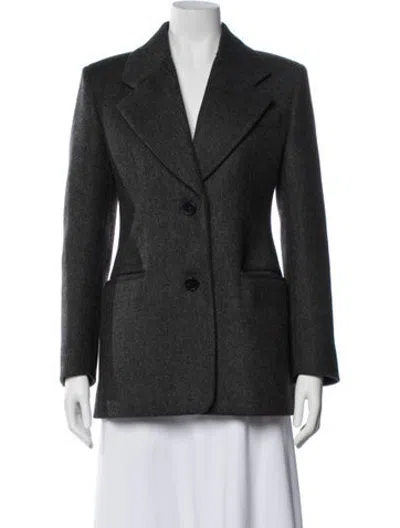 Pre-owned Prada 2020 Virgin Wool Blazer In Grey