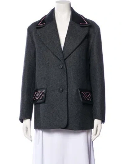 Pre-owned Prada 2020 Virgin Wool Coat In Gray