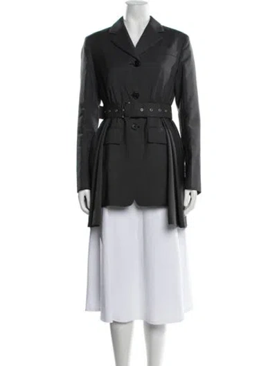 Pre-owned Prada 2020 Virgin Wool Coat In Grey