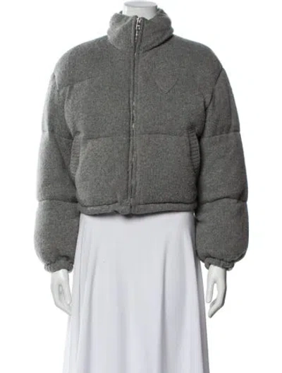 Pre-owned Prada 2020 Virgin Wool Down Jacket In Gray