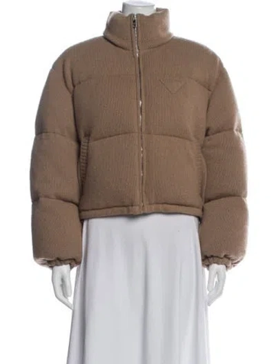 Pre-owned Prada 2020 Virgin Wool Down Jacket In Neutral