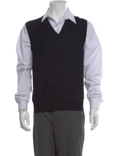 Pre-owned Prada 2020 Virgin Wool Sweater Vest In Black