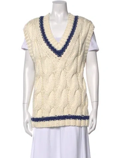 Pre-owned Prada 2020 V-neck Sweater In Neutral