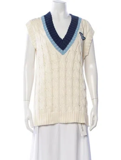 Pre-owned Prada 2020 V-neck Sweater In Neutral