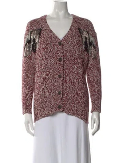 Pre-owned Prada 2020 V-neck Sweater In Red