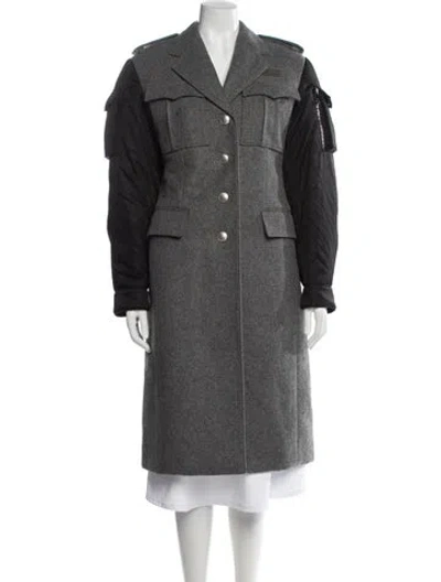 Pre-owned Prada 2020 Wool Trench Coat In Gray