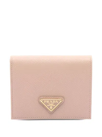 Pre-owned Prada 2020s Bi-fold Leather Wallet In Pink