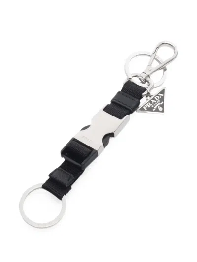 Pre-owned Prada 2020s Buckle-fastening Key Ring In Black