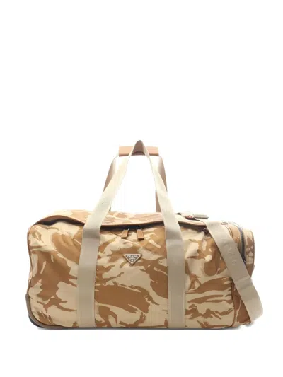 Pre-owned Prada 2020s Camouflage Holdall In Neutral