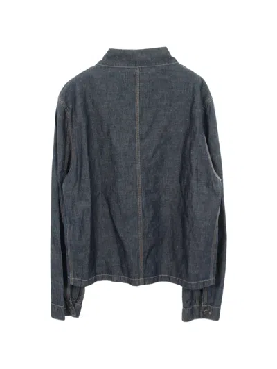 Pre-owned Prada 2020s Chambray Blouson Jacket In Blue