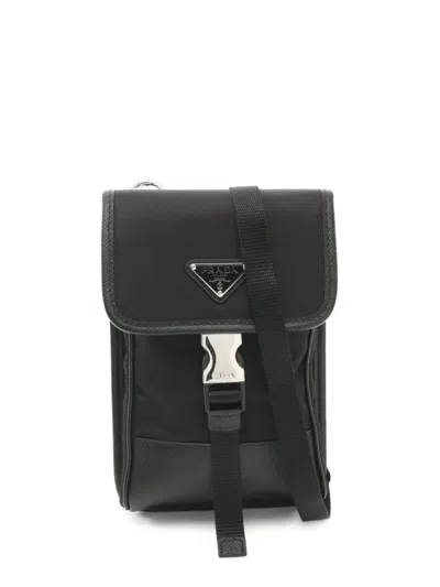 Pre-owned Prada 2020s Enamel-triangle Shoulder Bag