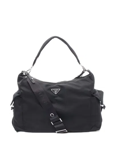 Pre-owned Prada 2020s Explorer Re-nylon Shoulder Bag In Black