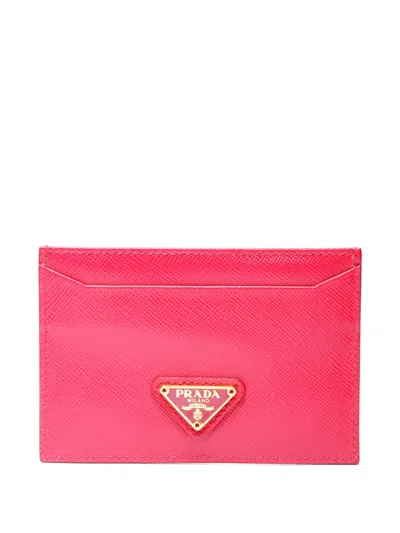 Pre-owned Prada 2020s Logo Card Holder In Pink