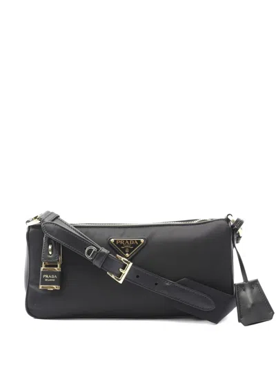 Pre-owned Prada 2020s Logo-plaque Crossbody Bag In Black