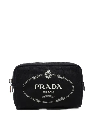 Pre-owned Prada 2020s Logo Pouch In Black