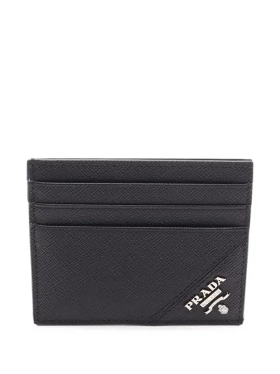 Pre-owned Prada 2020s Logo-detail Card Holder In Black