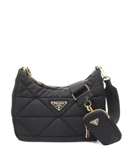 Pre-owned Prada 20s Quilted Shoulder Bag In Black