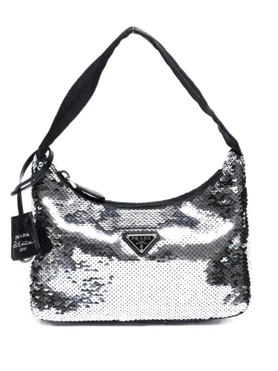 Pre-owned Prada 2020s Re-edition 2000 Shoulder Bag In Silver