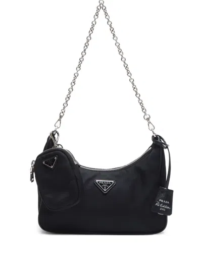 Pre-owned Prada 2020s Re-edition Shoulder Bag In 黑色