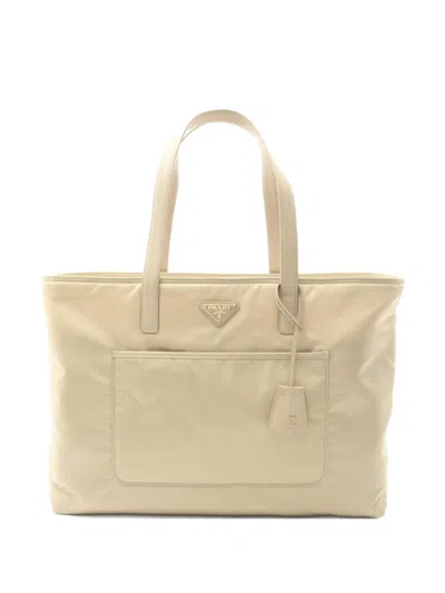 Pre-owned Prada 2020s Re-edition Shoulder Bag In Neutral