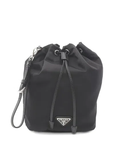 Pre-owned Prada 2020s Re-nylon Bucket Bag In Black