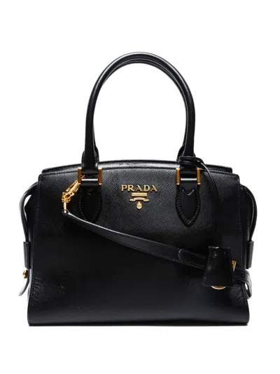 Pre-owned Prada 2020s Saffiano 2way Tote Bag In Black